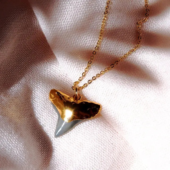 Black Gold Dipped Shark Tooth Necklace